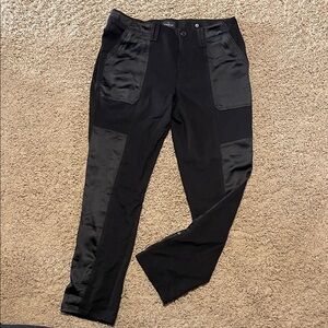 Black Satin Panel Pants